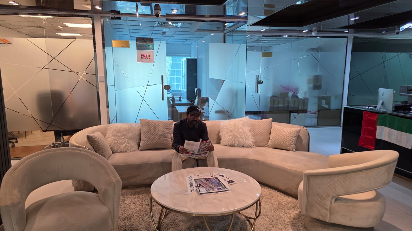 Dubai office reception lounge