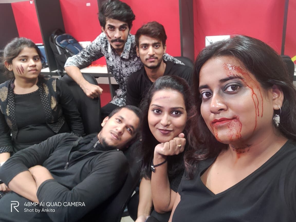 Halloween costume celebration