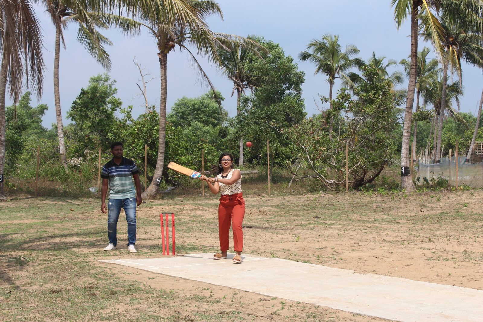 Outdoor cricket match